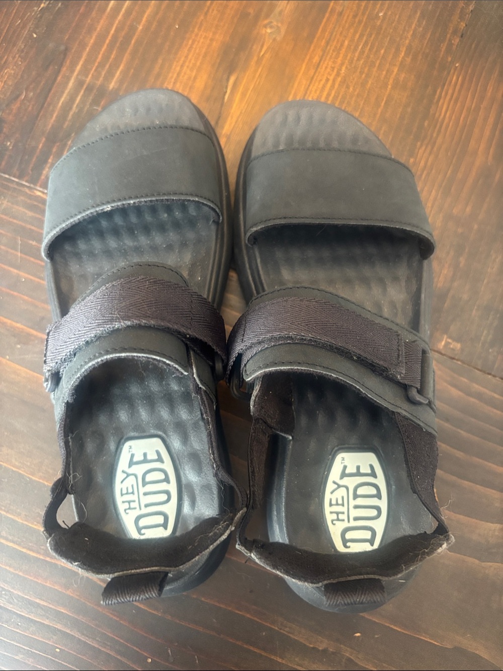 Hey Dude Kids Black Dual-Strap Sandals